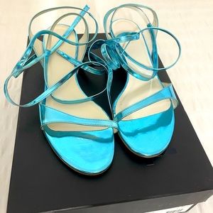 Tibi Scott Sandals | Blue Chrome | 38